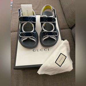 Gucci Aguru Trek Velvet Sandals